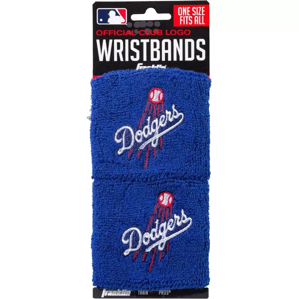 Franklin Sports MLB Team Licensed Baseball Wristbands  MLB Team Logo Sweat Wristbands  Great for Costumes  Uniforms  PairLos Angeles Dodgers