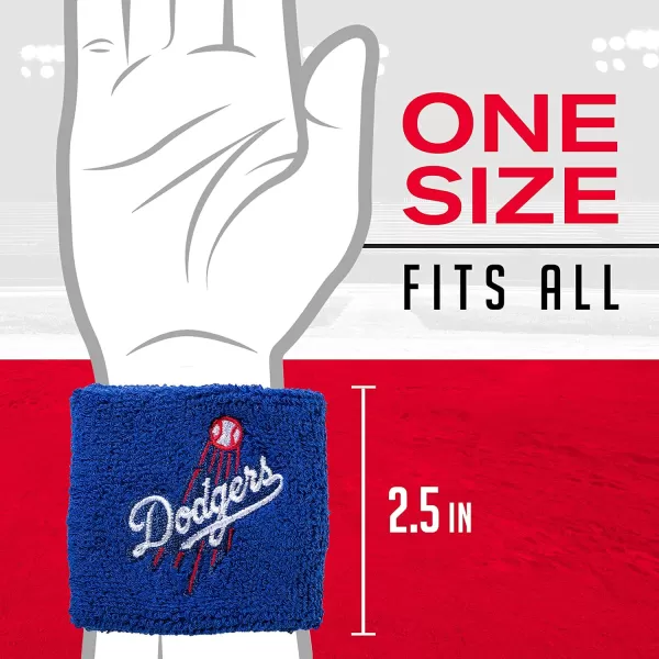 Franklin Sports MLB Team Licensed Baseball Wristbands  MLB Team Logo Sweat Wristbands  Great for Costumes  Uniforms  PairLos Angeles Dodgers