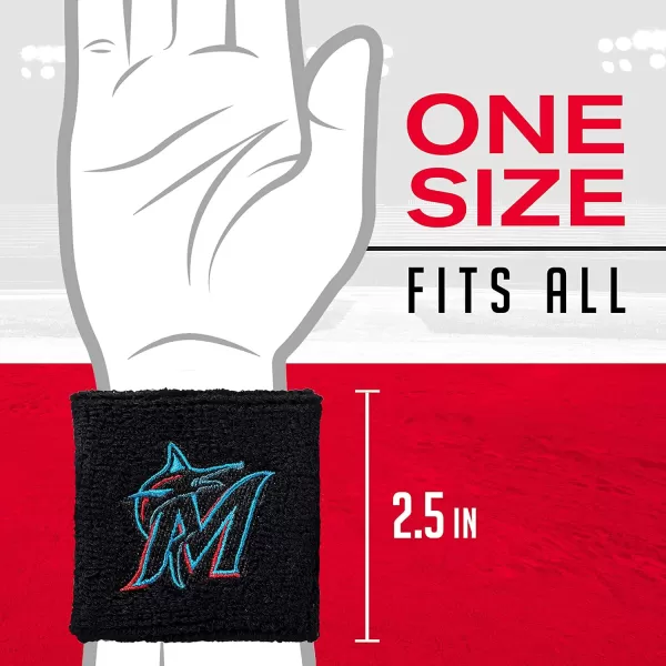 Franklin Sports MLB Team Licensed Baseball Wristbands  MLB Team Logo Sweat Wristbands  Great for Costumes  Uniforms  PairMiami Marlins