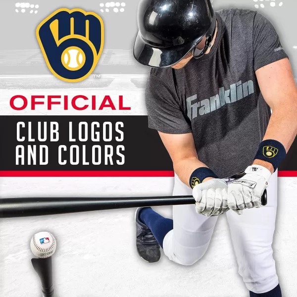 Franklin Sports MLB Team Licensed Baseball Wristbands  MLB Team Logo Sweat Wristbands  Great for Costumes  Uniforms  PairMilwaukee Brewers