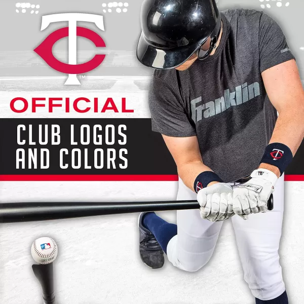 Franklin Sports MLB Team Licensed Baseball Wristbands  MLB Team Logo Sweat Wristbands  Great for Costumes  Uniforms  PairMinnesota Twins