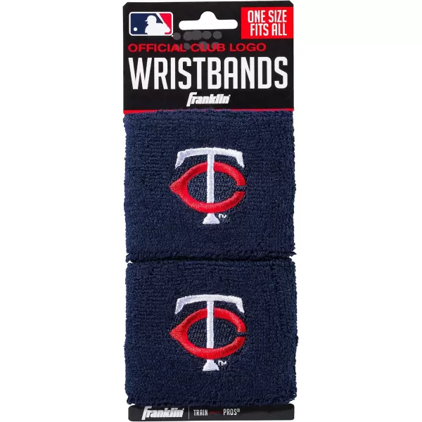 Franklin Sports MLB Team Licensed Baseball Wristbands  MLB Team Logo Sweat Wristbands  Great for Costumes  Uniforms  PairMinnesota Twins