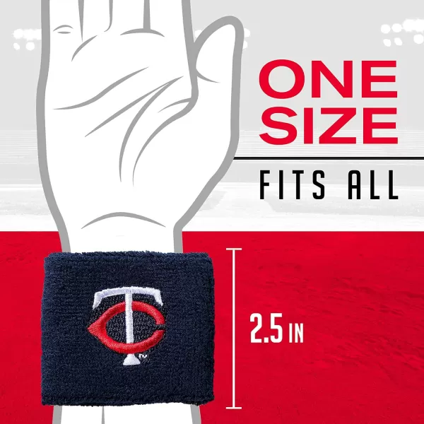 Franklin Sports MLB Team Licensed Baseball Wristbands  MLB Team Logo Sweat Wristbands  Great for Costumes  Uniforms  PairMinnesota Twins