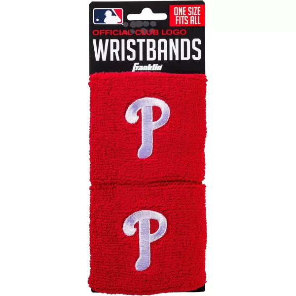 Franklin Sports MLB Team Licensed Baseball Wristbands  MLB Team Logo Sweat Wristbands  Great for Costumes  Uniforms  PairPhiladelphia Phillies