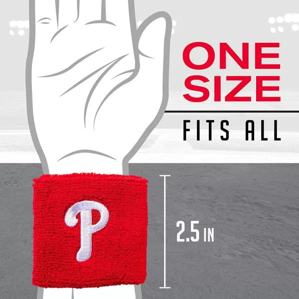Franklin Sports MLB Team Licensed Baseball Wristbands  MLB Team Logo Sweat Wristbands  Great for Costumes  Uniforms  PairPhiladelphia Phillies