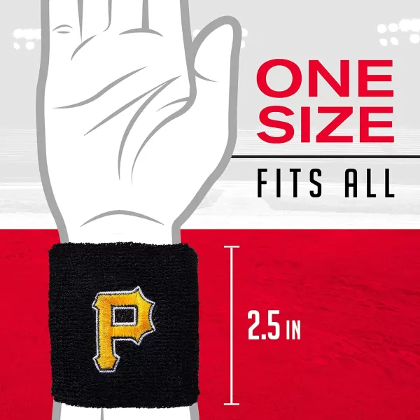Franklin Sports MLB Team Licensed Baseball Wristbands  MLB Team Logo Sweat Wristbands  Great for Costumes  Uniforms  PairPittsburgh Pirates