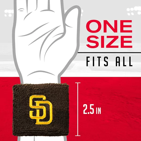 Franklin Sports MLB Team Licensed Baseball Wristbands  MLB Team Logo Sweat Wristbands  Great for Costumes  Uniforms  PairSan Diego Padres