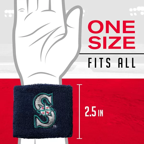 Franklin Sports MLB Team Licensed Baseball Wristbands  MLB Team Logo Sweat Wristbands  Great for Costumes  Uniforms  PairSeattle Mariners