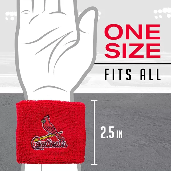 Franklin Sports MLB Team Licensed Baseball Wristbands  MLB Team Logo Sweat Wristbands  Great for Costumes  Uniforms  PairSt Louis Cardinals