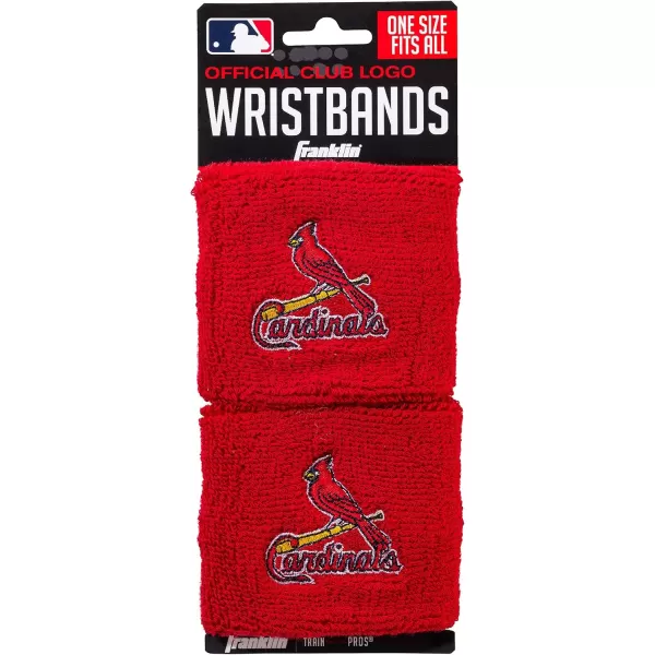 Franklin Sports MLB Team Licensed Baseball Wristbands  MLB Team Logo Sweat Wristbands  Great for Costumes  Uniforms  PairSt Louis Cardinals