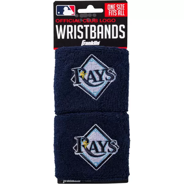 Franklin Sports MLB Team Licensed Baseball Wristbands  MLB Team Logo Sweat Wristbands  Great for Costumes  Uniforms  PairTampa Bay Rays
