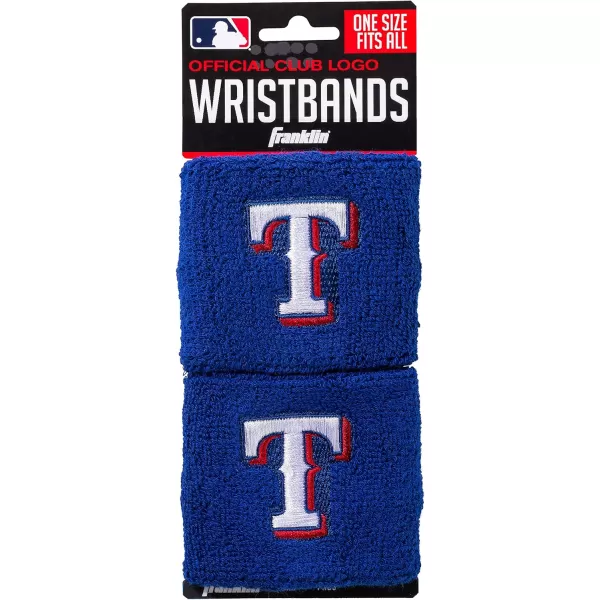 Franklin Sports MLB Team Licensed Baseball Wristbands  MLB Team Logo Sweat Wristbands  Great for Costumes  Uniforms  PairTexas Rangers