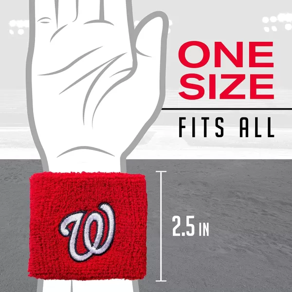 Franklin Sports MLB Team Licensed Baseball Wristbands  MLB Team Logo Sweat Wristbands  Great for Costumes  Uniforms  PairWashington Nationals