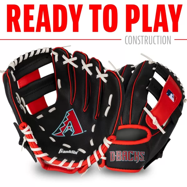 Franklin Sports MLB Youth Teeball Glove and Ball Set  Kids Baseball and Teeball Glove and Ball  Perfect First Kids Glove  95quotArizona Diamondbacks