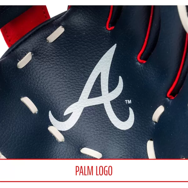 Franklin Sports MLB Youth Teeball Glove and Ball Set  Kids Baseball and Teeball Glove and Ball  Perfect First Kids Glove  95quotAtlanta Braves