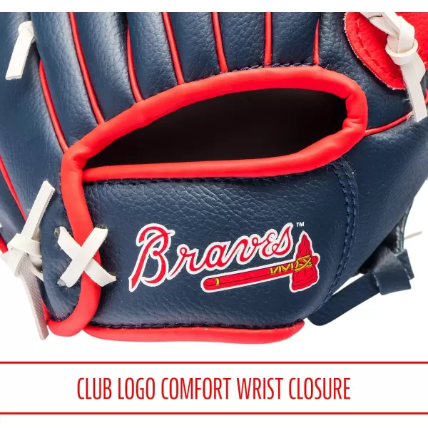Franklin Sports MLB Youth Teeball Glove and Ball Set  Kids Baseball and Teeball Glove and Ball  Perfect First Kids Glove  95quotAtlanta Braves