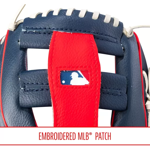 Franklin Sports MLB Youth Teeball Glove and Ball Set  Kids Baseball and Teeball Glove and Ball  Perfect First Kids Glove  95quotAtlanta Braves