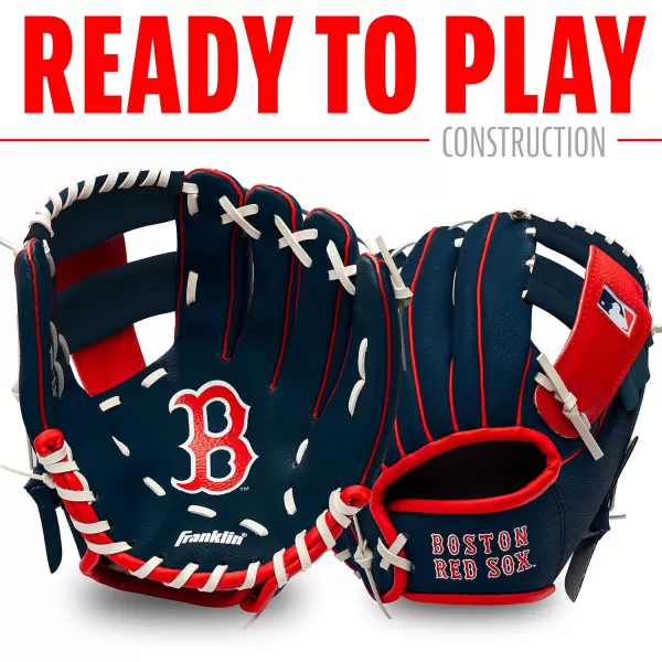 Franklin Sports MLB Youth Teeball Glove and Ball Set  Kids Baseball and Teeball Glove and Ball  Perfect First Kids Glove  95quotBoston Red Sox