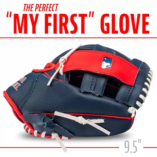 Franklin Sports MLB Youth Teeball Glove and Ball Set  Kids Baseball and Teeball Glove and Ball  Perfect First Kids Glove  95quotBoston Red Sox