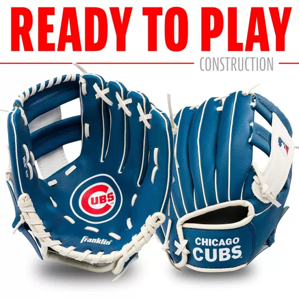 Franklin Sports MLB Youth Teeball Glove and Ball Set  Kids Baseball and Teeball Glove and Ball  Perfect First Kids Glove  95quotChicago Cubs