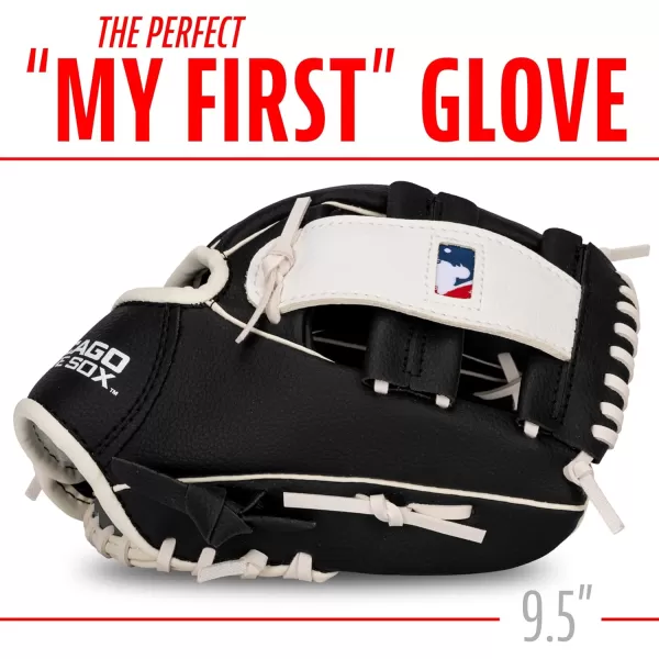 Franklin Sports MLB Youth Teeball Glove and Ball Set  Kids Baseball and Teeball Glove and Ball  Perfect First Kids Glove  95quotChicago White Sox
