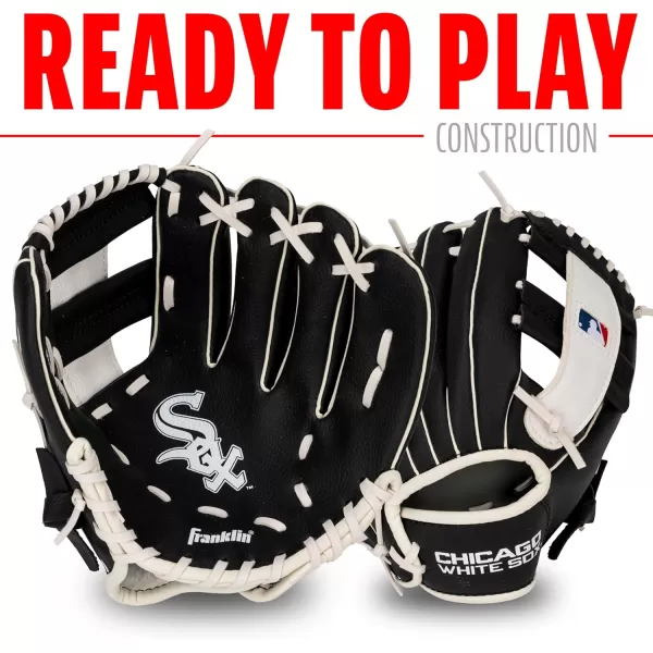 Franklin Sports MLB Youth Teeball Glove and Ball Set  Kids Baseball and Teeball Glove and Ball  Perfect First Kids Glove  95quotChicago White Sox