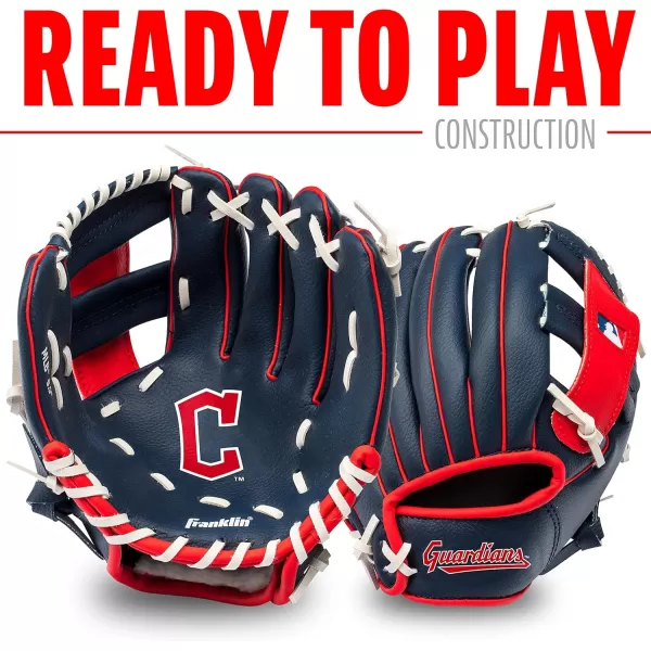 Franklin Sports MLB Youth Teeball Glove and Ball Set  Kids Baseball and Teeball Glove and Ball  Perfect First Kids Glove  95quotCleveland Guardians
