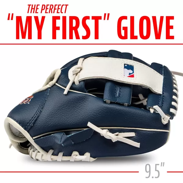 Franklin Sports MLB Youth Teeball Glove and Ball Set  Kids Baseball and Teeball Glove and Ball  Perfect First Kids Glove  95quotDetroit Tigers