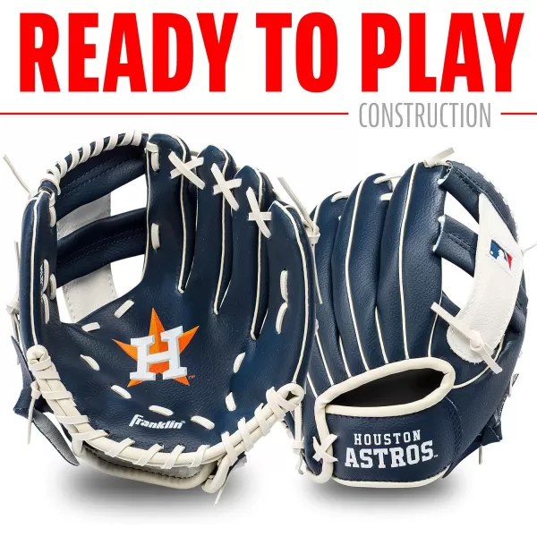 Franklin Sports MLB Youth Teeball Glove and Ball Set  Kids Baseball and Teeball Glove and Ball  Perfect First Kids Glove  95quotHouston Astros