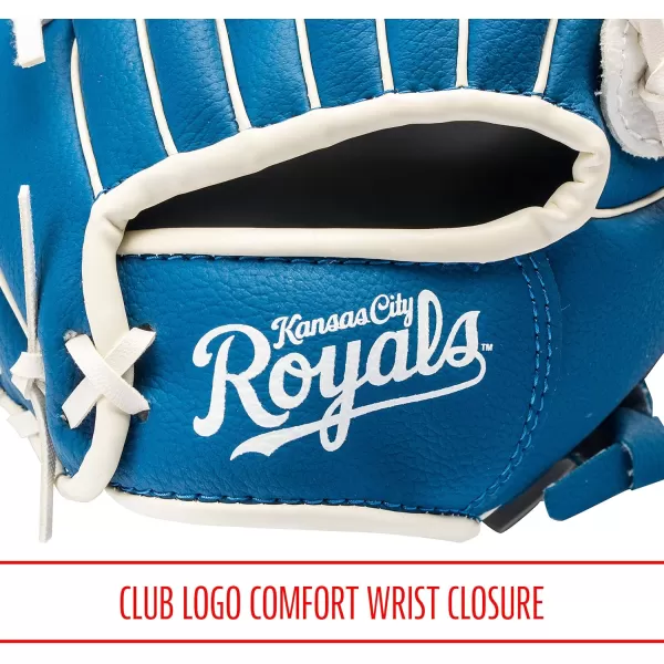 Franklin Sports MLB Youth Teeball Glove and Ball Set  Kids Baseball and Teeball Glove and Ball  Perfect First Kids Glove  95quotKansas City Royals