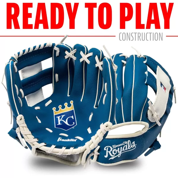Franklin Sports MLB Youth Teeball Glove and Ball Set  Kids Baseball and Teeball Glove and Ball  Perfect First Kids Glove  95quotKansas City Royals