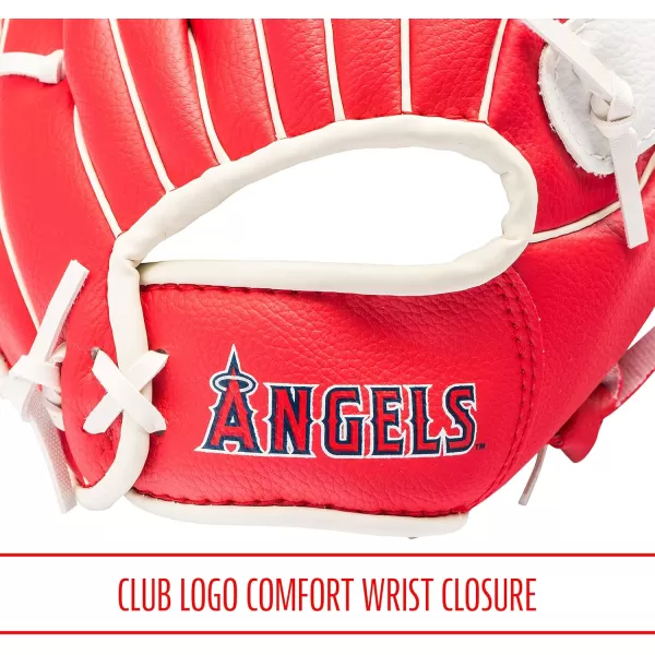 Franklin Sports MLB Youth Teeball Glove and Ball Set  Kids Baseball and Teeball Glove and Ball  Perfect First Kids Glove  95quotLos Angeles Angels