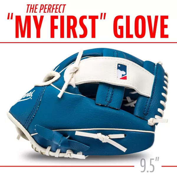 Franklin Sports MLB Youth Teeball Glove and Ball Set  Kids Baseball and Teeball Glove and Ball  Perfect First Kids Glove  95quotLos Angeles Dodgers