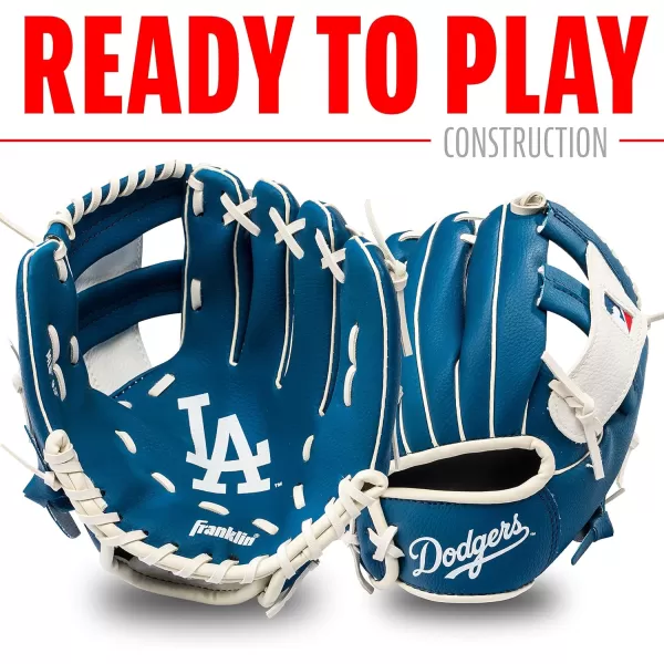 Franklin Sports MLB Youth Teeball Glove and Ball Set  Kids Baseball and Teeball Glove and Ball  Perfect First Kids Glove  95quotLos Angeles Dodgers