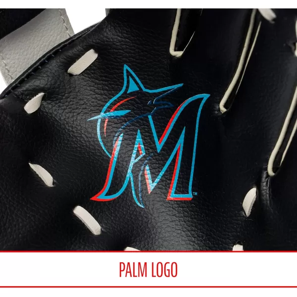 Franklin Sports MLB Youth Teeball Glove and Ball Set  Kids Baseball and Teeball Glove and Ball  Perfect First Kids Glove  95quotMiami Marlins