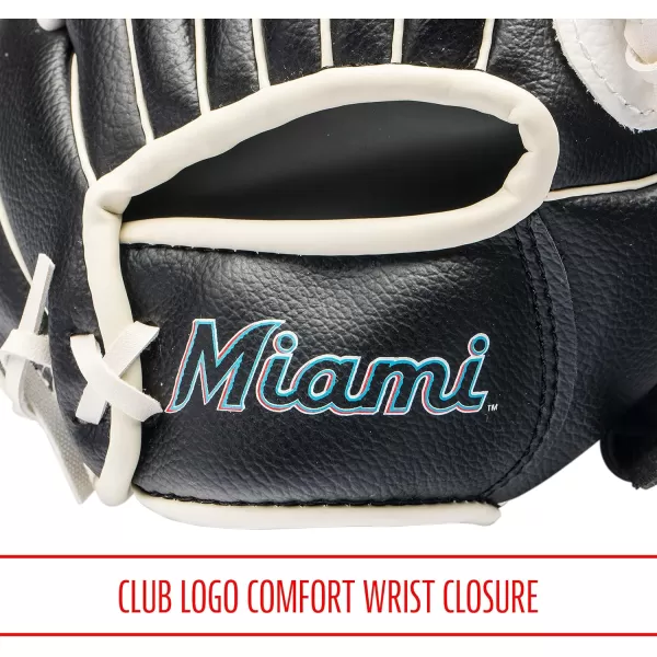 Franklin Sports MLB Youth Teeball Glove and Ball Set  Kids Baseball and Teeball Glove and Ball  Perfect First Kids Glove  95quotMiami Marlins
