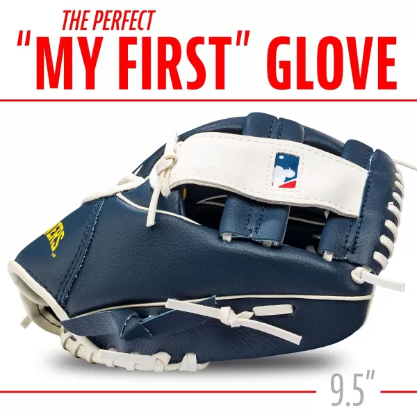 Franklin Sports MLB Youth Teeball Glove and Ball Set  Kids Baseball and Teeball Glove and Ball  Perfect First Kids Glove  95quotMilwaukee Brewers