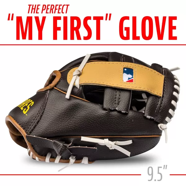 Franklin Sports MLB Youth Teeball Glove and Ball Set  Kids Baseball and Teeball Glove and Ball  Perfect First Kids Glove  95quotSan Diego Padres