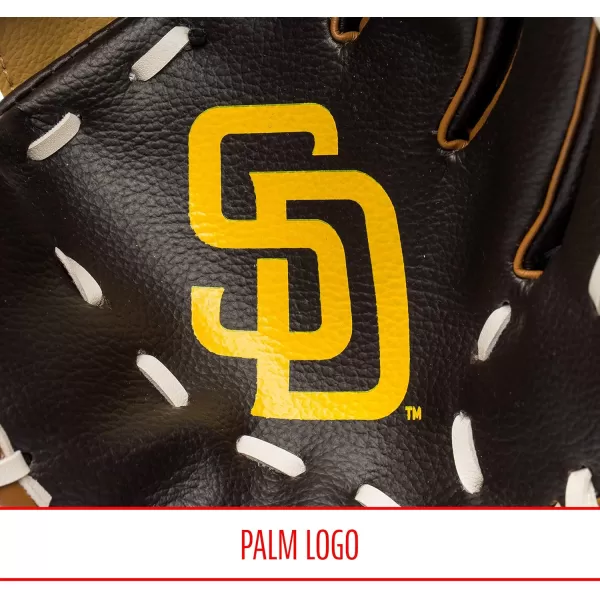 Franklin Sports MLB Youth Teeball Glove and Ball Set  Kids Baseball and Teeball Glove and Ball  Perfect First Kids Glove  95quotSan Diego Padres
