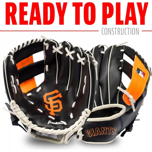 Franklin Sports MLB Youth Teeball Glove and Ball Set  Kids Baseball and Teeball Glove and Ball  Perfect First Kids Glove  95quotSan Francisco Giants