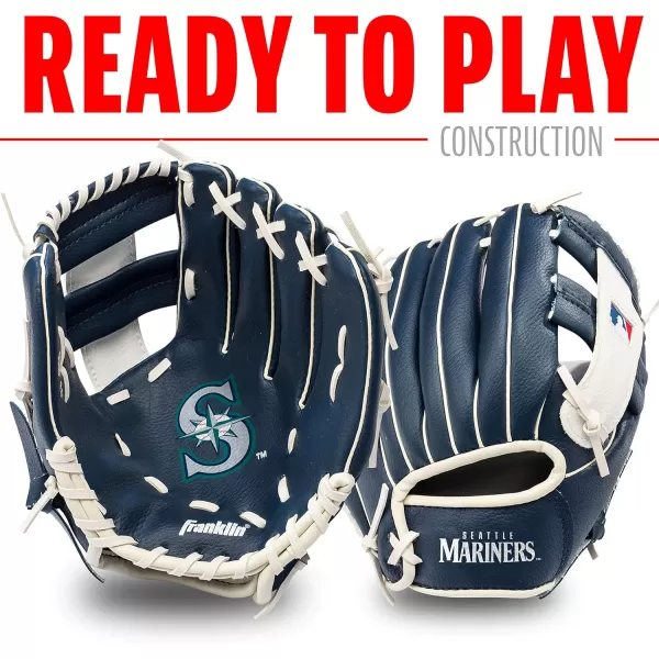 Franklin Sports MLB Youth Teeball Glove and Ball Set  Kids Baseball and Teeball Glove and Ball  Perfect First Kids Glove  95quotSeattle Mariners