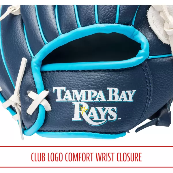 Franklin Sports MLB Youth Teeball Glove and Ball Set  Kids Baseball and Teeball Glove and Ball  Perfect First Kids Glove  95quotTampa Bay Rays