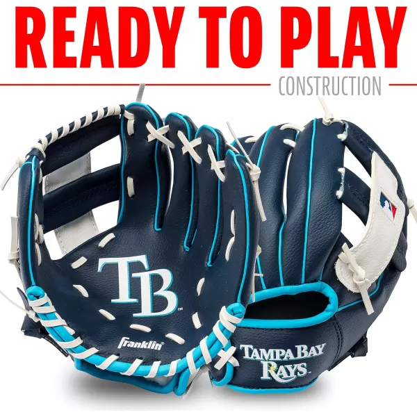 Franklin Sports MLB Youth Teeball Glove and Ball Set  Kids Baseball and Teeball Glove and Ball  Perfect First Kids Glove  95quotTampa Bay Rays