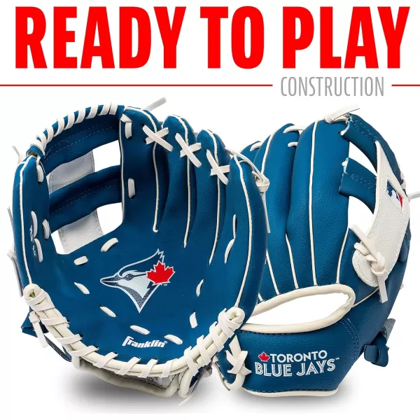 Franklin Sports MLB Youth Teeball Glove and Ball Set  Kids Baseball and Teeball Glove and Ball  Perfect First Kids Glove  95quotToronto Blue Jays