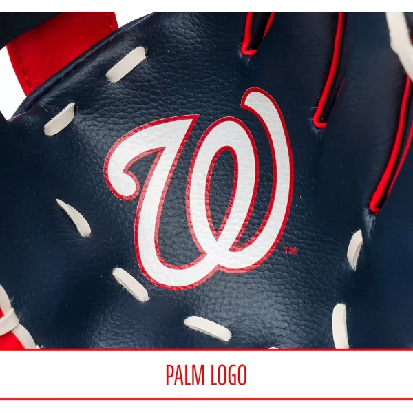 Franklin Sports MLB Youth Teeball Glove and Ball Set  Kids Baseball and Teeball Glove and Ball  Perfect First Kids Glove  95quotWashington Nationals