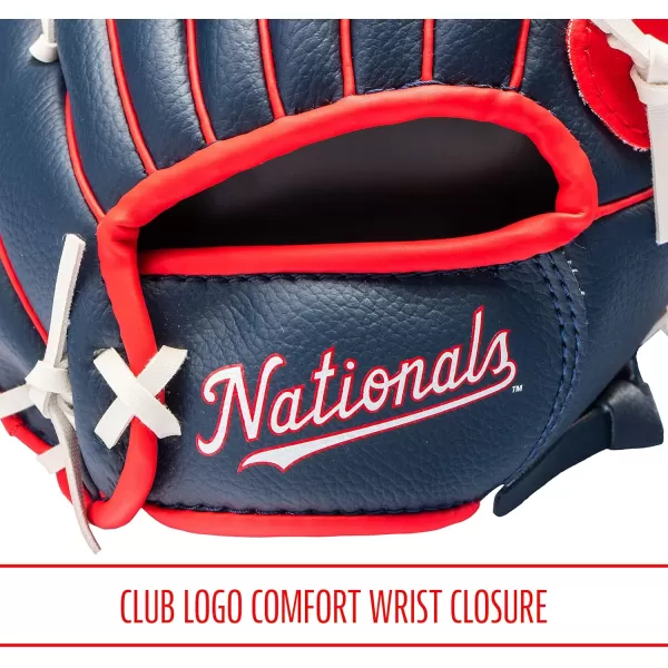 Franklin Sports MLB Youth Teeball Glove and Ball Set  Kids Baseball and Teeball Glove and Ball  Perfect First Kids Glove  95quotWashington Nationals