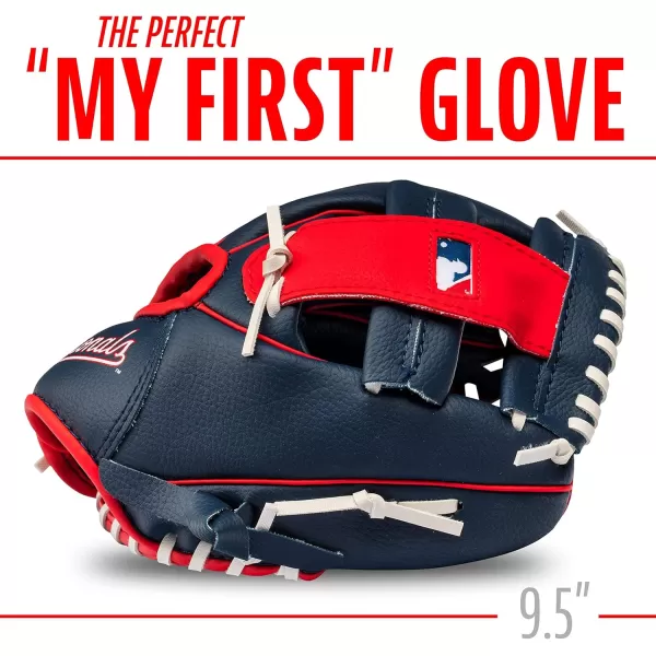 Franklin Sports MLB Youth Teeball Glove and Ball Set  Kids Baseball and Teeball Glove and Ball  Perfect First Kids Glove  95quotWashington Nationals