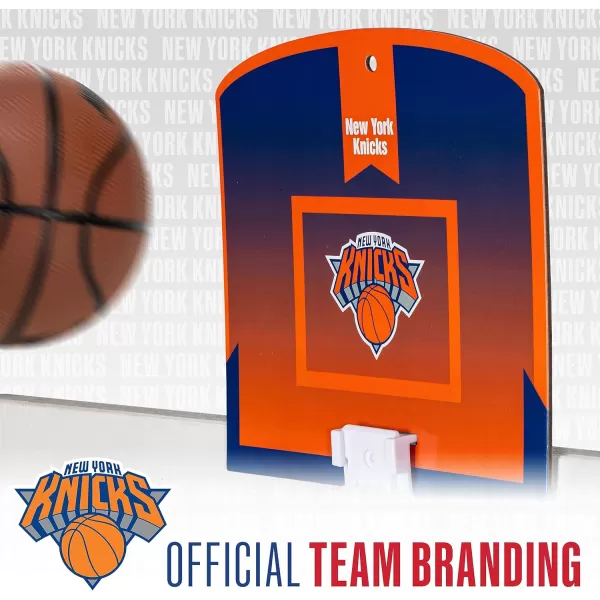 Franklin Sports NBA Mini Over the Door Basketball Hoop  Kids Indoor Mini Basketball Hoop with Basketball  NBA Fan Shop Mini Hoop for Bedroom  Office  Over the Door Mini Hoop SetNew York Knicks