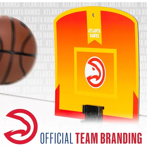 Franklin Sports NBA Mini Over the Door Basketball Hoop  Kids Indoor Mini Basketball Hoop with Basketball  NBA Fan Shop Mini Hoop for Bedroom  Office  Over the Door Mini Hoop SetAtlanta Hawks