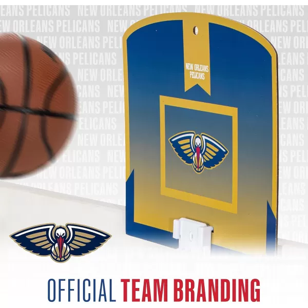 Franklin Sports NBA Mini Over the Door Basketball Hoop  Kids Indoor Mini Basketball Hoop with Basketball  NBA Fan Shop Mini Hoop for Bedroom  Office  Over the Door Mini Hoop SetNew Orleans Pelicans